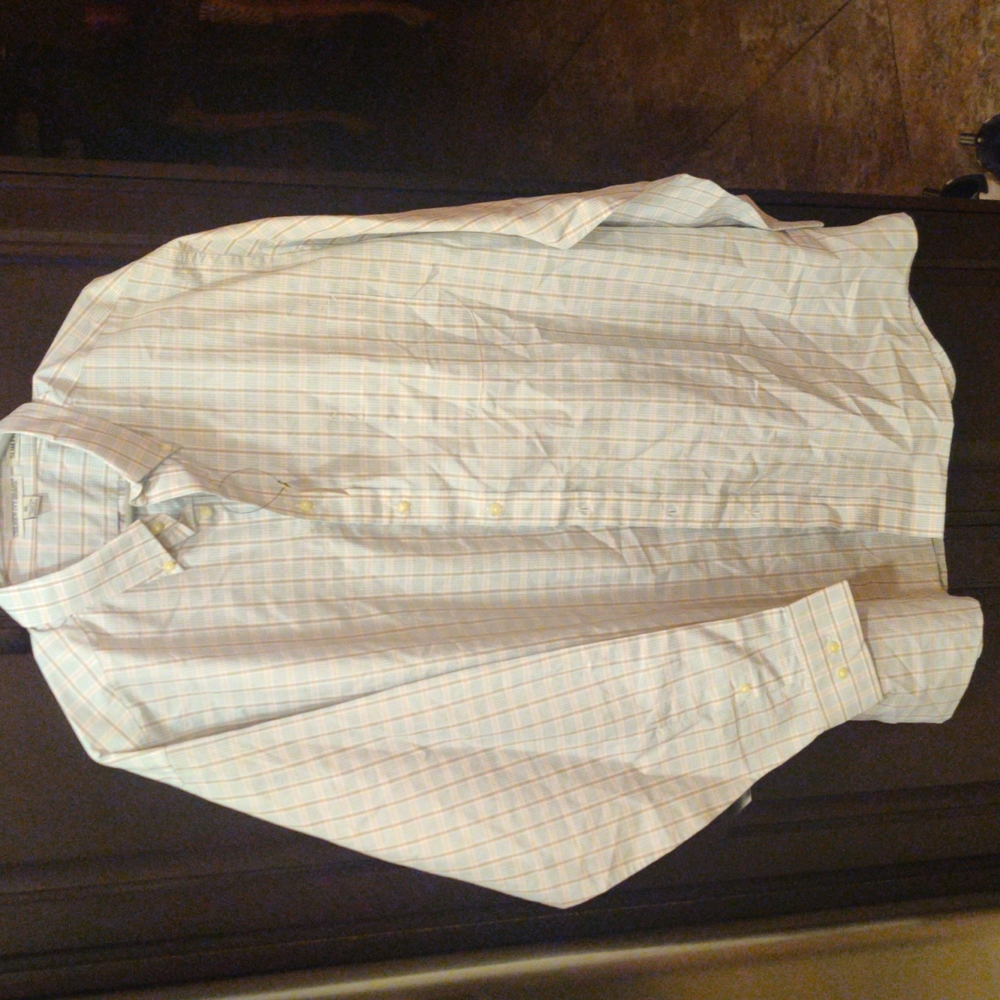 The New Ivy Brand, XL Slim Fit, white with blue and burgundy stripes,